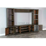 112" Entertainment Wall Unit For TV Up to 72" With Bookcase Entertainment Wall Unit LOOMLAN By Sunny D