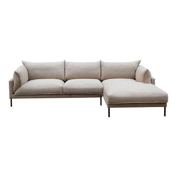 112 Inch Sectional Right Sandy Beige Scandinavian Sectionals LOOMLAN By Moe's Home