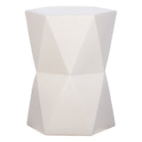 22 in. Matrix Hexagon Stool Outdoor Side Table-Outdoor Stools-Emissary-White-LOOMLAN