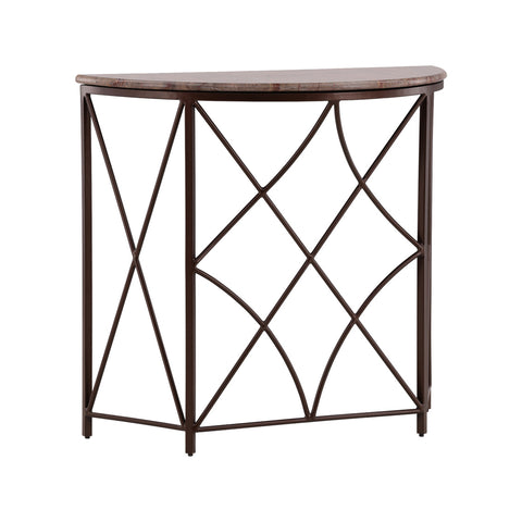 Madaline Iron Base Semi-Circle Console Table