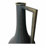 35 Inch Metal Vase Black Industrial Vases & Jars LOOMLAN By Moe's Home