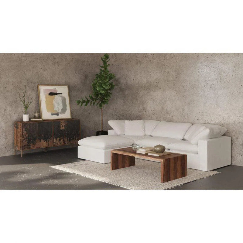 4 PC Set Stain Resistant Terra Condo White Sectional Modular Lounge Modular Sofas LOOMLAN By Moe's Home