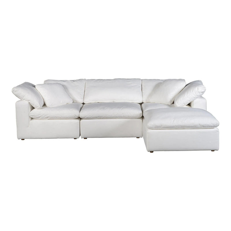4 PC Set Stain Resistant Terra Condo White Sectional Modular Lounge Modular Sofas LOOMLAN By Moe's Home