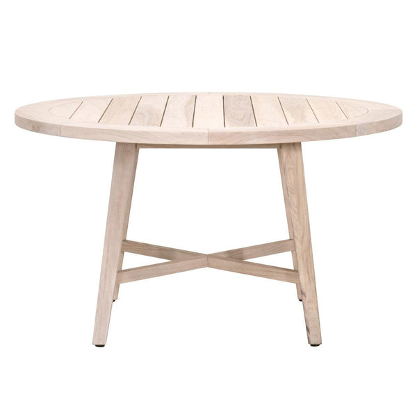 54" Teak Round Dining Table Outdoor Use Carmel Collection Outdoor Dining Tables LOOMLAN By Essentials For Living