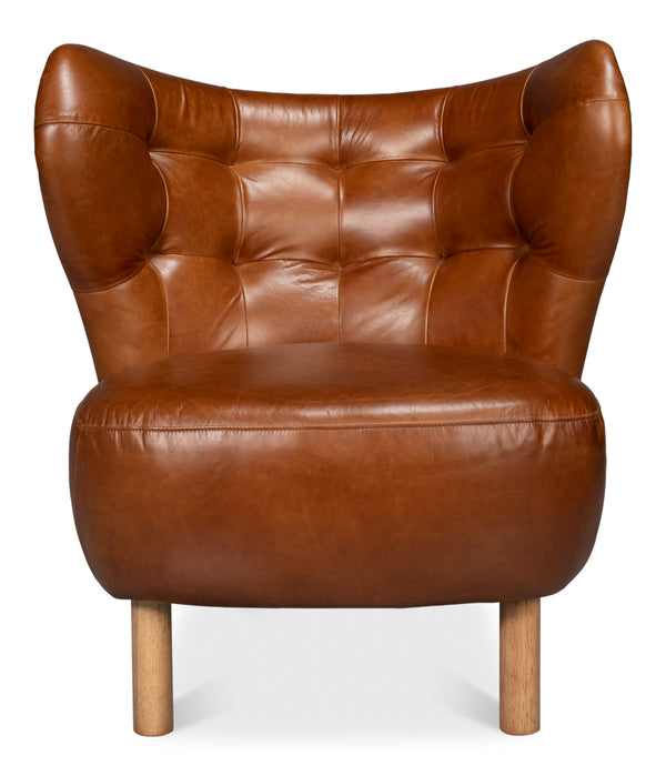 Diddy Leather Brown Armless Chair