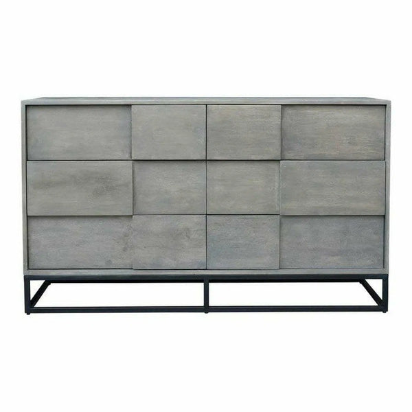 55 Inch 6 Drawer Dresser Grey Contemporary Dressers LOOMLAN By Moe's Home