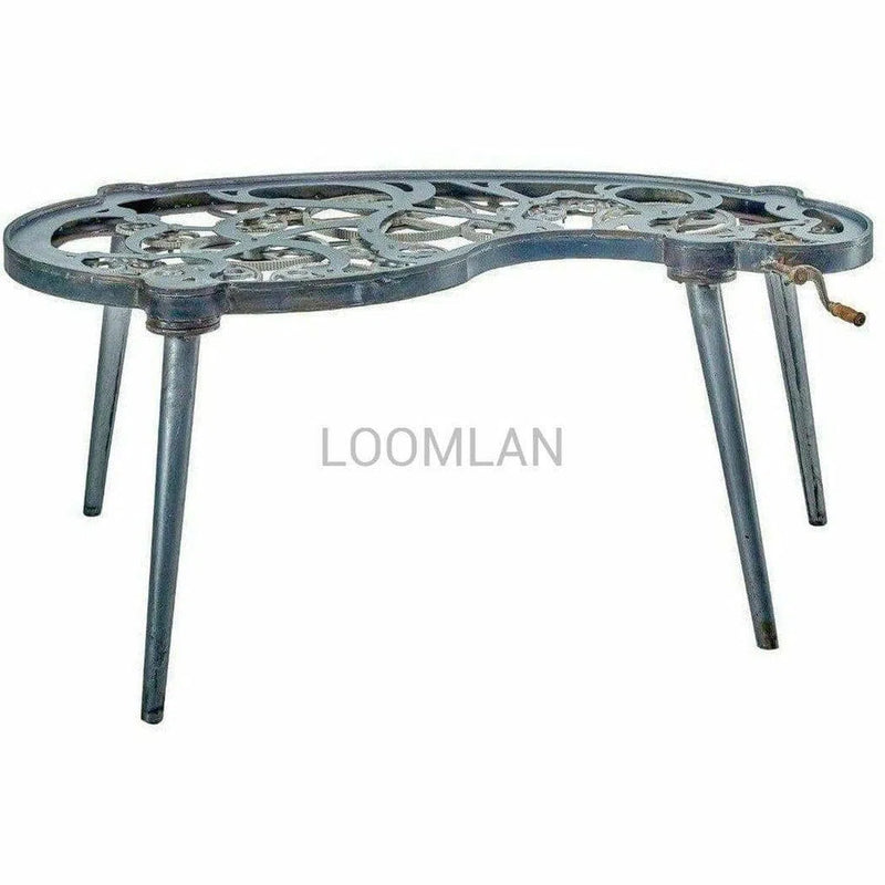 67" Industrial Steampunk Home Office Writing Table Glass Top Home Office Desks LOOMLAN By LOOMLAN