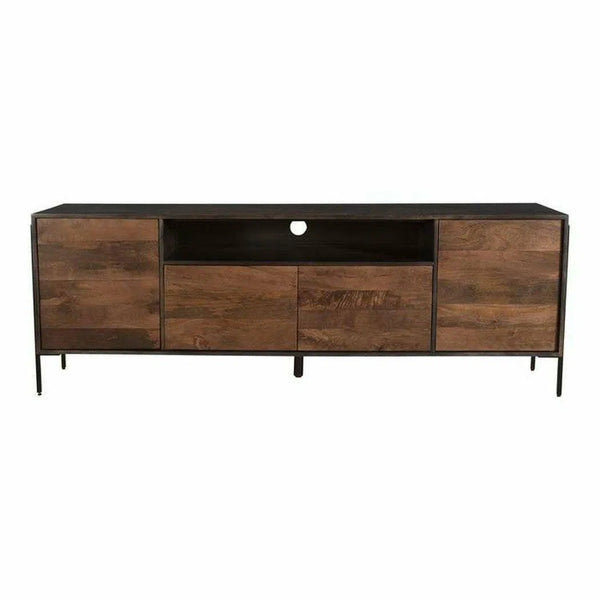 76 Inch Entertainment Unit Brown Modern TV Stands & Media Centers LOOMLAN By Moe's Home