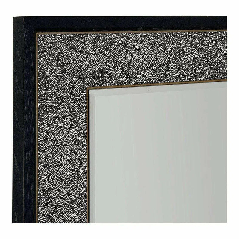 78" Grey Shagreen Gold Accents Retro Leaner Floor Mirror Floor Mirrors LOOMLAN By Moe's Home
