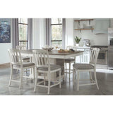 78" White Two-Tone Counter Height Dining Table With Storage Counter Tables LOOMLAN By Panama Jack