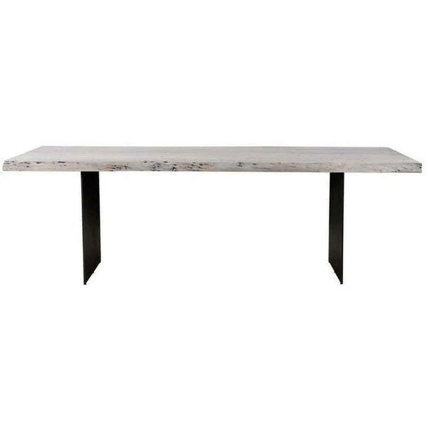 94" White Rectangular Dining Table Live Edge Seats 8 or 10 Dining Tables LOOMLAN By Moe's Home
