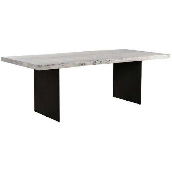 94" White Rectangular Dining Table Live Edge Seats 8 or 10 Dining Tables LOOMLAN By Moe's Home
