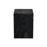 Ark Genuine Black Marble Square Pedestal End Table