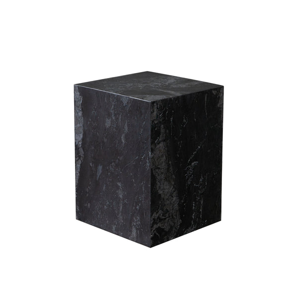 Ark Genuine Black Marble Square Pedestal End Table