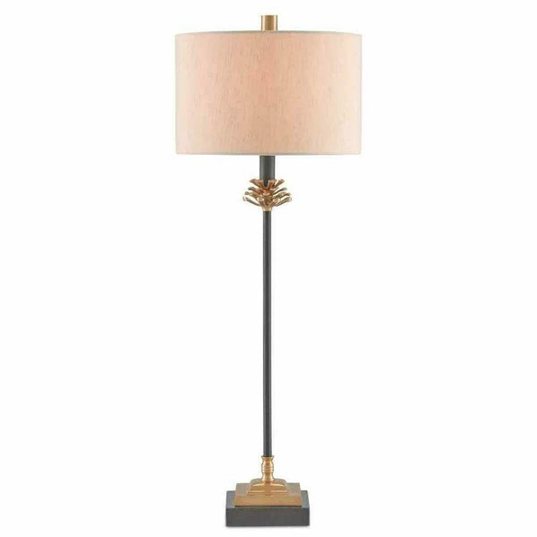Antique Brass Black Pinegrove Table Lamp Table Lamps LOOMLAN By Currey & Co