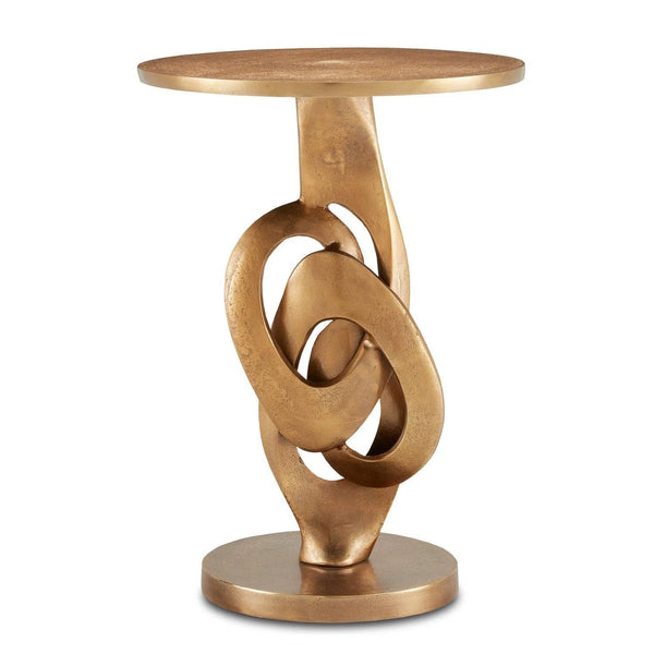 Antique Brass Kadali Accent Table Side Tables LOOMLAN By Currey & Co