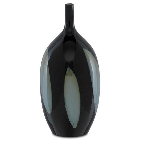 Black Blue Let Us Twist The Glass Tall Vase Vases & Jars LOOMLAN By Currey & Co