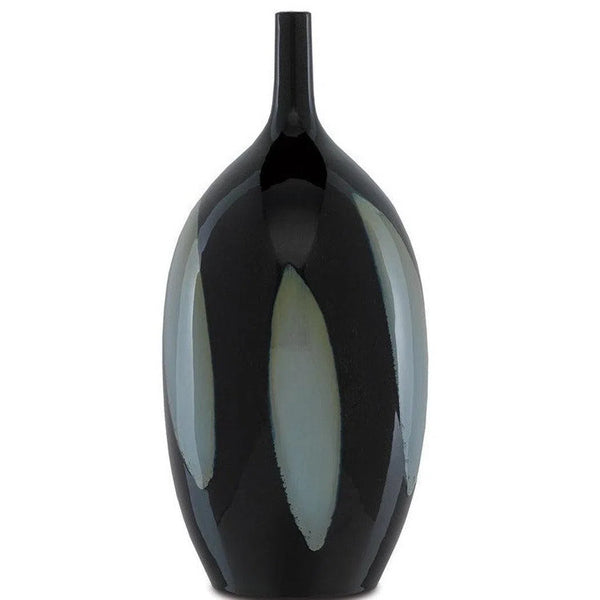 Black Blue Let Us Twist The Glass Tall Vase Vases & Jars LOOMLAN By Currey & Co
