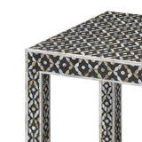 Black Inlay Shell Square Mid Century Modern Side Table Side Tables LOOMLAN By Jamie Young