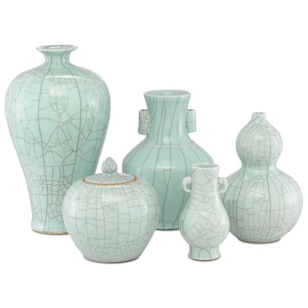 Celadon Crackle Maiping Double Gourd Vase Vases & Jars LOOMLAN By Currey & Co