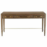 Chanterelle Coffee Champagne Verona Brown Desk Writing Table Home Office Desks LOOMLAN By Currey & Co