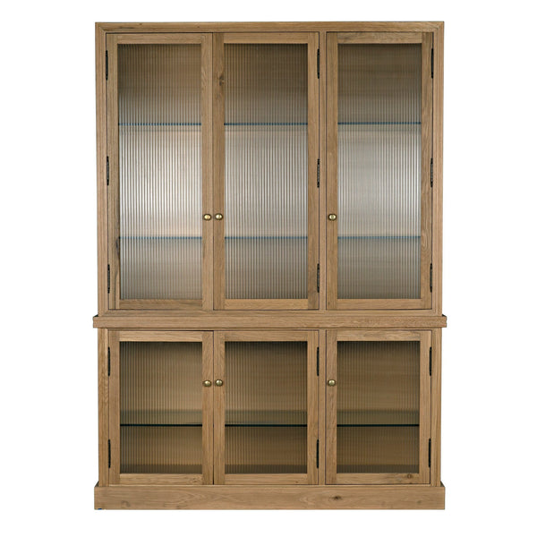 Chester Hutch Curio Buffet Cabinet Glass Doors-Buffets & Curios-Noir-LOOMLAN