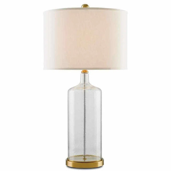 Clear Seeded Glass Brass Hazel Table Lamp Table Lamps LOOMLAN By Currey & Co