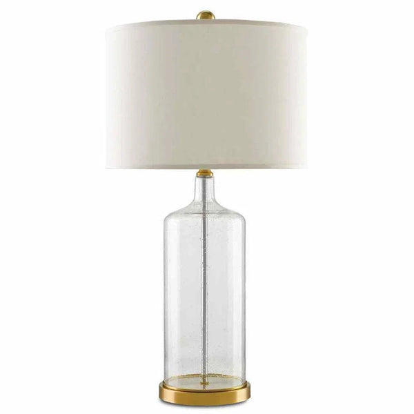 Clear Seeded Glass Brass Hazel Table Lamp Table Lamps LOOMLAN By Currey & Co
