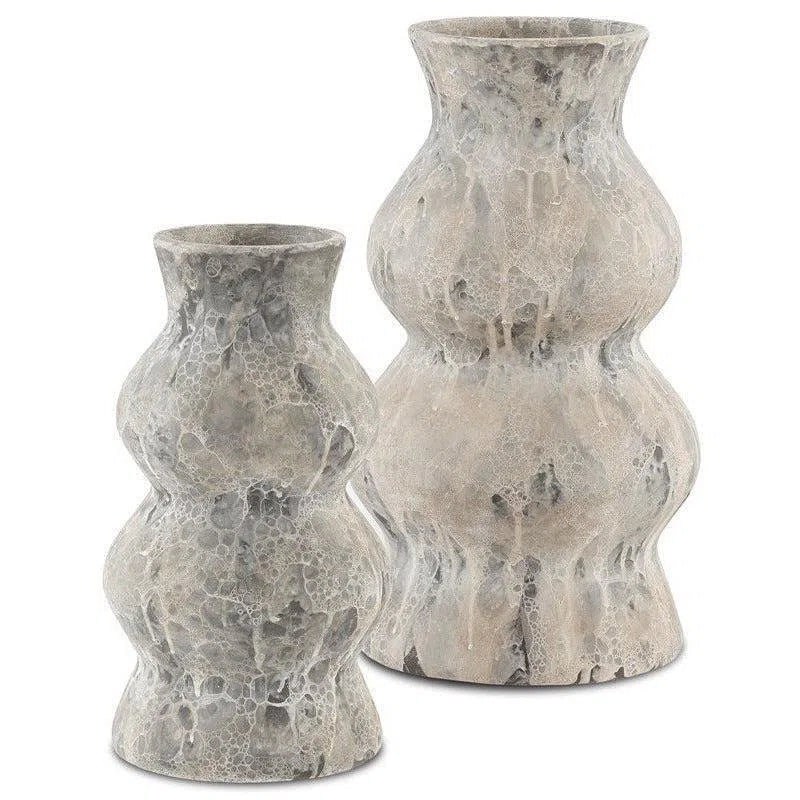 Cobblestone Phonecian Tan Large Vase Vases & Jars LOOMLAN By Currey & Co