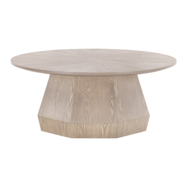 Coulter Wood Brown Round Coffee Table