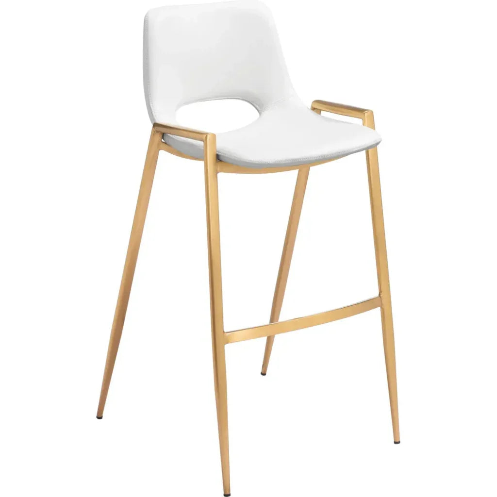 Desi Barstool (Set of 2) White & Walnut main image 1