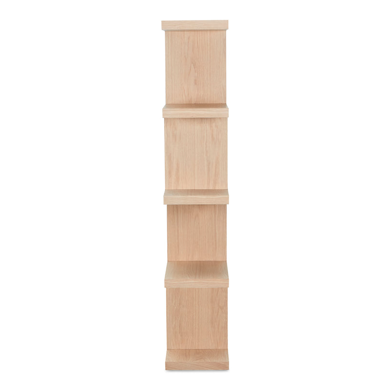 Miri Oak Veneer Light Brown Shelf With 5 Levels of Space