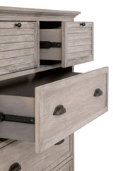 Eden 5-Drawer High Chest Natural Gray Acacia Chests LOOMLAN By Essentials For Living