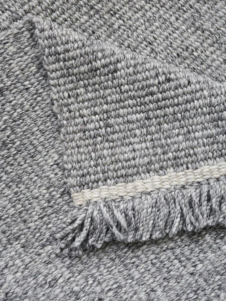 Elmo Grey Solid Handmade Reversible Wool Rug By Linie Design Area Rugs LOOMLAN By Linie Rugs