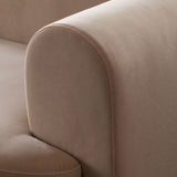 Form Camel Performance Velvet Sofa With 2 Accent Pillow Balls