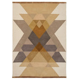Freya Mustard Brown Multicolor Wool Rug By Linie Design