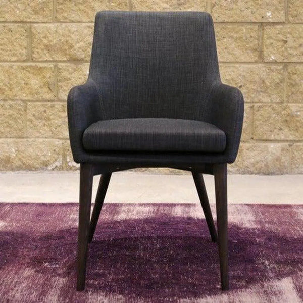 Fritz Arm Chair Dark Grey 2PC Set Upholstered Seat Full Back Dining Chairs LOOMLAN By LHIMPORTS