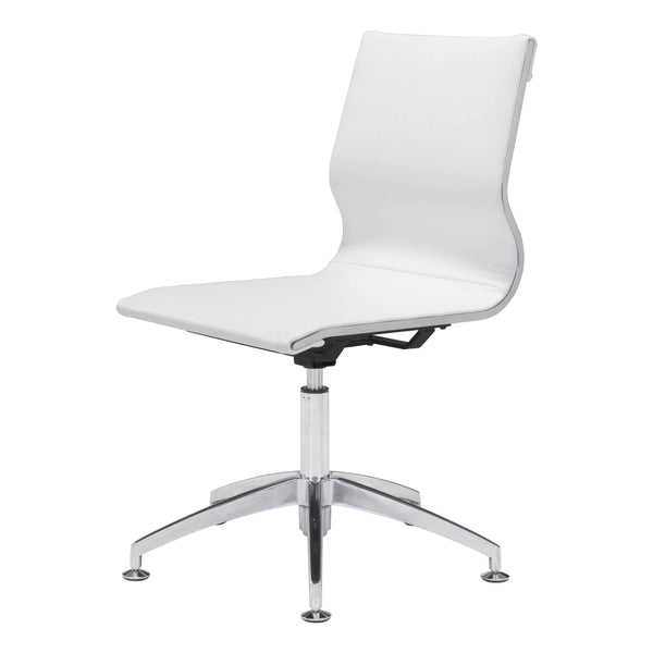 Glider Conference Chair White Office Chairs LOOMLAN By Zuo Modern