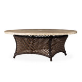 Grand Traverse Outdoor Round Coffee Table With Umbrella Holder Outdoor Dining Tables LOOMLAN By Lloyd Flanders