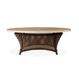 Grand Traverse Outdoor Round Coffee Table With Umbrella Holder Outdoor Dining Tables LOOMLAN By Lloyd Flanders