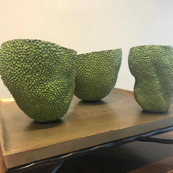 Green Gold Jackfruit Medium Vase Vases & Jars LOOMLAN By Currey & Co