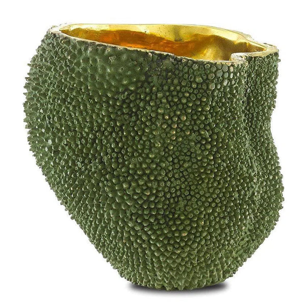 Green Gold Jackfruit Medium Vase Vases & Jars LOOMLAN By Currey & Co