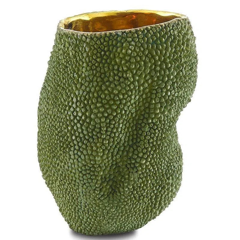 Green Gold Jackfruit Small Vase Vases & Jars LOOMLAN By Currey & Co