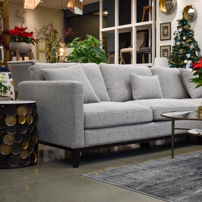 Grey L-Shaped Feather Filled Cushions Burbank Right Sectional Sofa Grey Sectionals LOOMLAN By LHIMPORTS