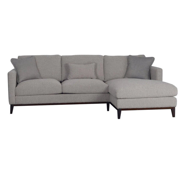 Grey L-Shaped Feather Filled Cushions Burbank Right Sectional Sofa Grey Sectionals LOOMLAN By LHIMPORTS