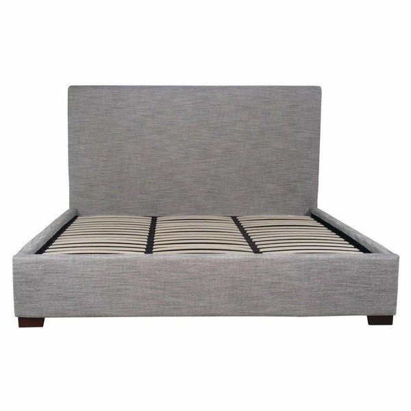 Grey Linen Upholstered Platform King Size Bed With Storage Beds LOOMLAN By LHIMPORTS