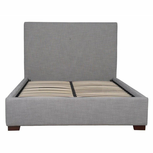 Grey Linen Upholstered Platform Queen Size Bed With Storage Beds LOOMLAN By LHIMPORTS