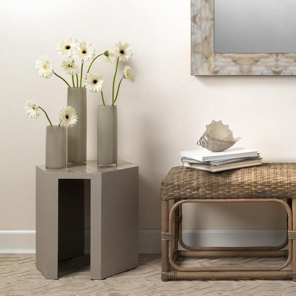 Grey Paper Lacquer Radiant Mid Century Modern Side Table Side Tables LOOMLAN By Jamie Young