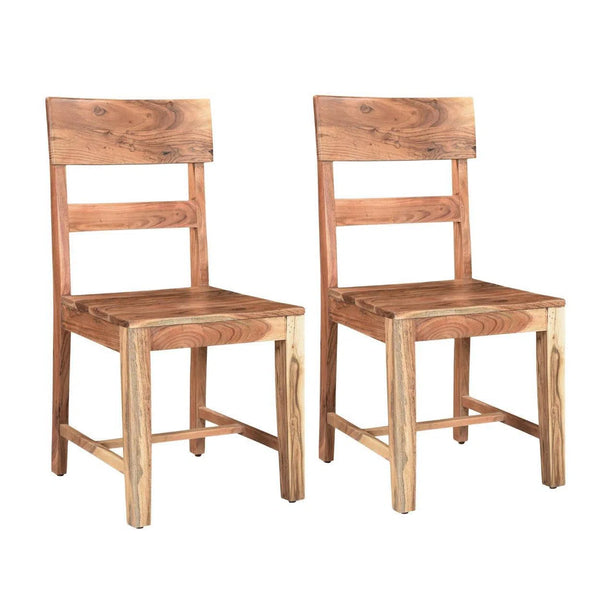 Henderson Light Brown Slat Back Chairs (Set of 2) Dining Chairs LOOMLAN By LOOMLAN