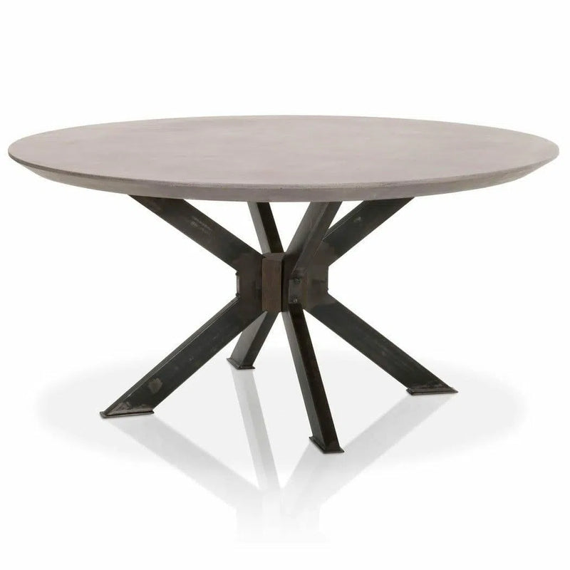 Industry 60"Gray Concrete Round Dining Table Dining Tables LOOMLAN By Essentials For Living